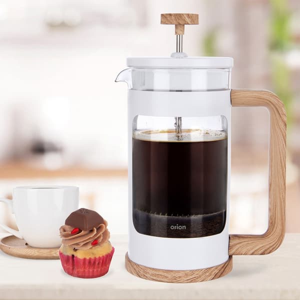 Stempelkande i glas til kaffe og te WHITELINE 1 l