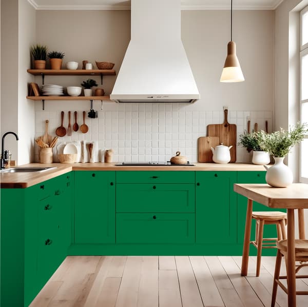Färg för köksfronter grön RAL6029 matt 1 l