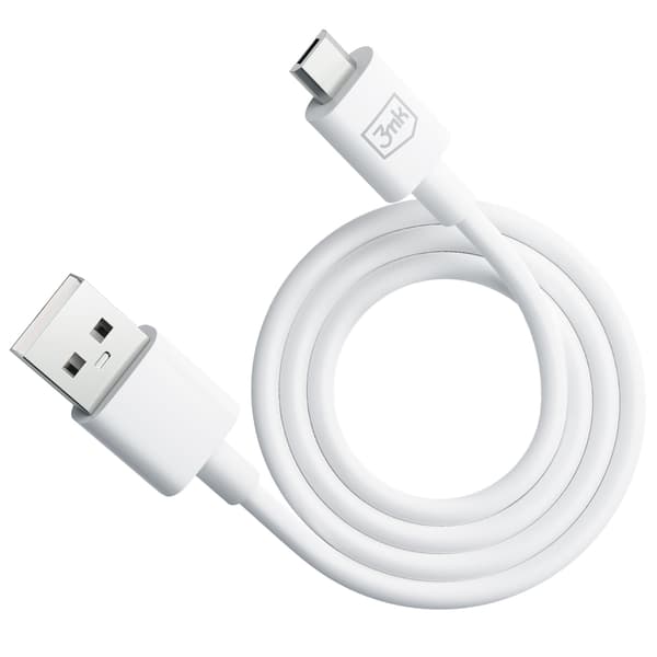 Lisävarusteet - 3mk Hyperkaapeli A-Micro 1.2m 5V 2.4A Valkoinen