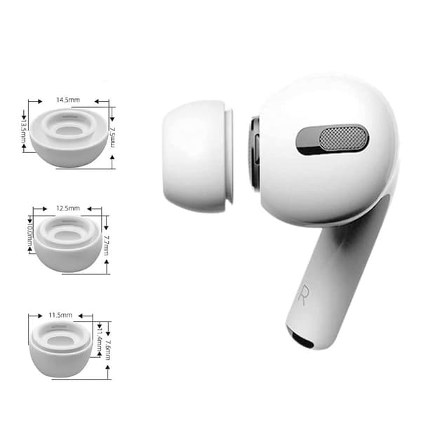 TECH-PROTECT ØREPROPPER MED 3 STK. APPLE AIRPODS PRO 1/2 HVIDE