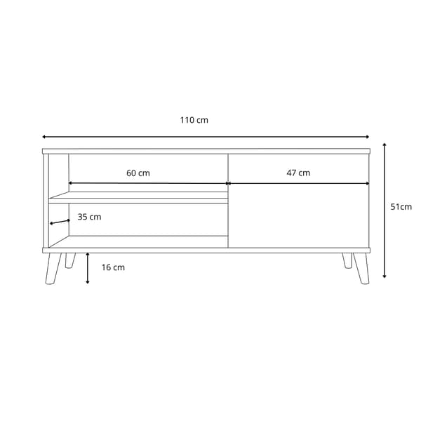 VIVA 110 cm RTV-skåp - Vit