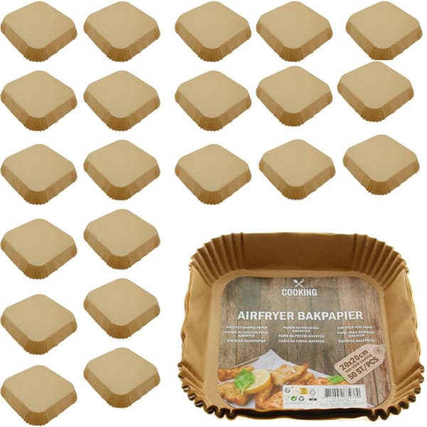 BAGEFORM TIL FEDTFRI FRITUREGRYDER 50X PAPIR + SILIKONE