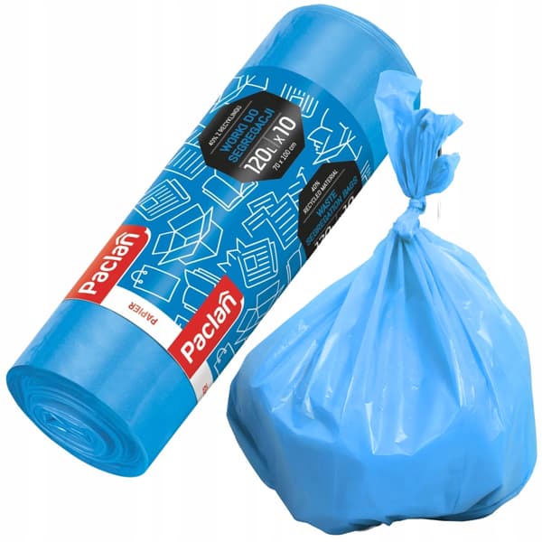 Paclan jätesäkki paperille 120l 10 kpl sininen