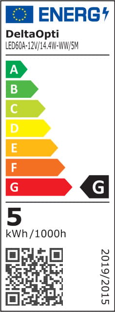 LED-STRIP LED60A-12V/14.4W-WW/5M 5m - 3000K