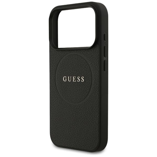 Guess Grained Ring MagSafe - iPhone 17 Pro-skal (svart)