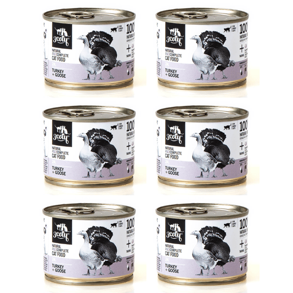 3Coty Turkey Goose vådfoder til voksne katte 6 x 180 g