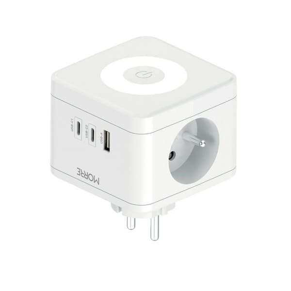 TIROSS MORRE CUBE SPLITTER 2G, USB, 2xUSB C + LAMPE