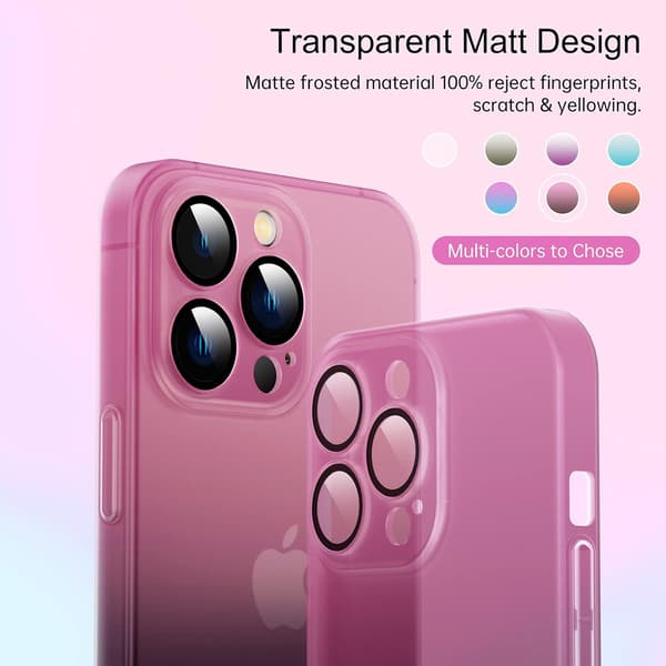 HÅRDT ETUI TIL APPLE IPHONE 14 PRO PINKGRÅ OMBRE + VEDHÆNG