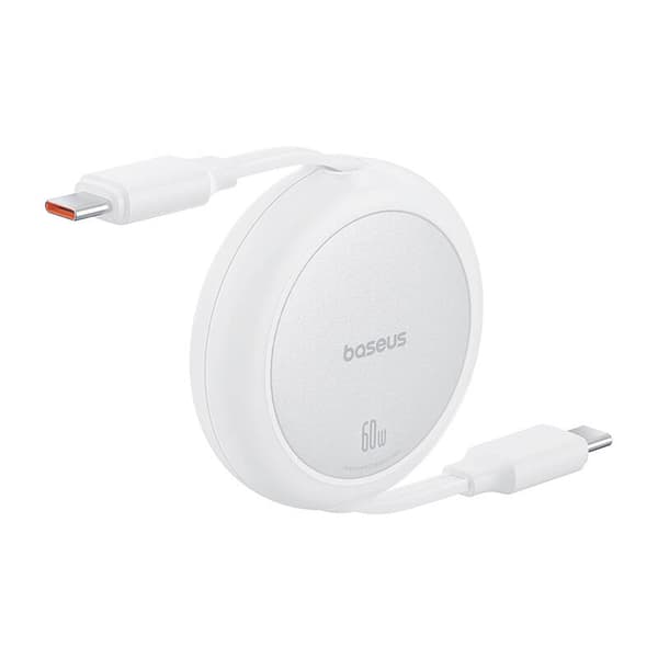 Baseus Free2Pull Mini USB-C till USB-C-kabel, 60W, 1, (Vit)