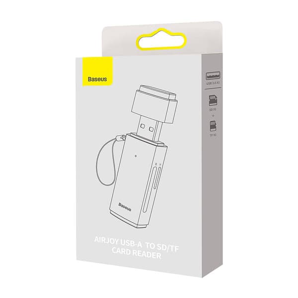 Baseus Lite Series SD/TF hukommelseskortlæser, USB (grå)