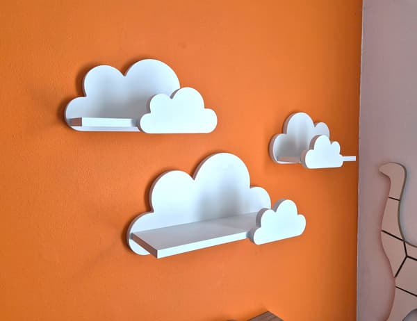 Cloud Shelves Sæt med 3 MOLI med Cloud-ophæng - Prestige