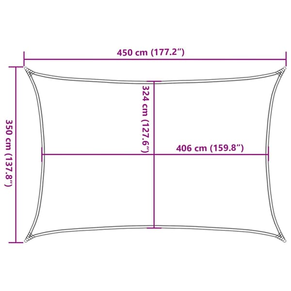 vidaXL skyggesejl lysegrå 4,5x3,5 m 100% polyester