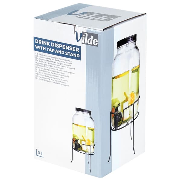 Drikkebeholder med hane og sort stativ 3,2 l