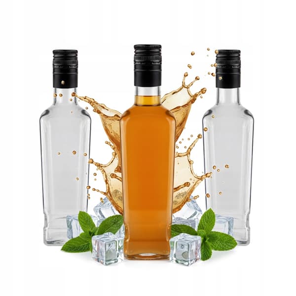 5x JACK WALKER glasflaska 500ML + kork för hembränt alkoholpresent