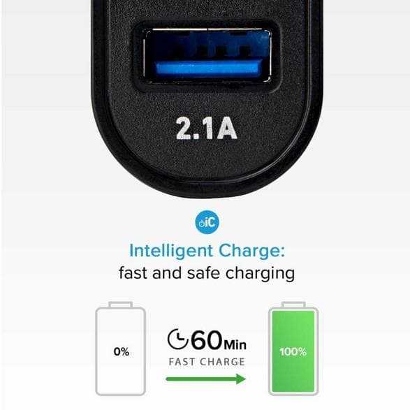 SBS Autolaturi USB-C 3A + USB-A 2.1A Musta
