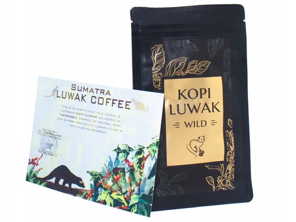 Kaffe Kopi Luwak 50g vild Sumatra gave