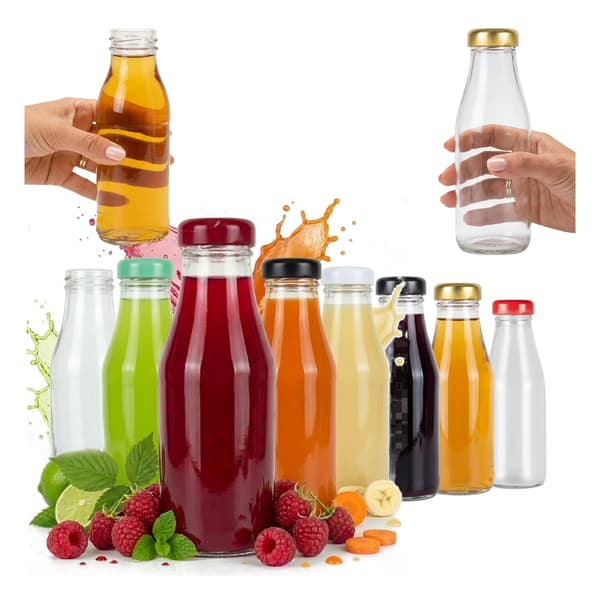 50x Juiceflaskor JUICE 200 ml GLASFLASKOR för honungsjuicelock fi33