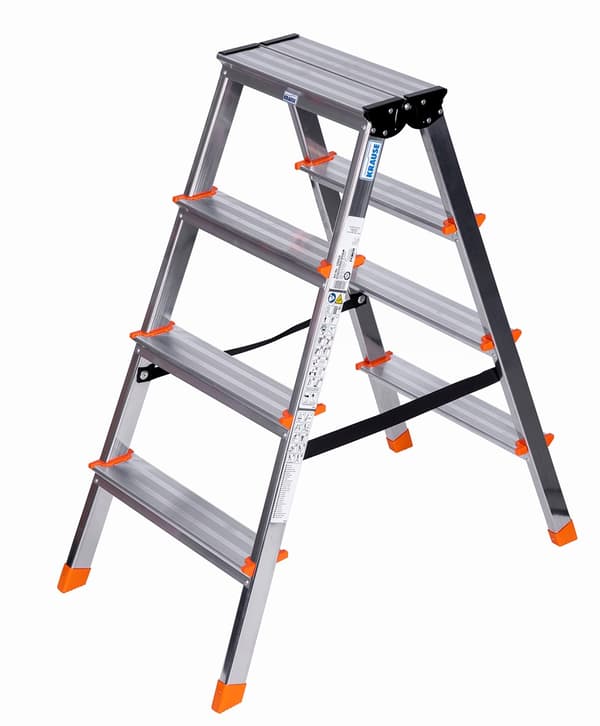 KRAUSE DOPPLO 2x4 dubbelsidig stege, 4 steg, silver