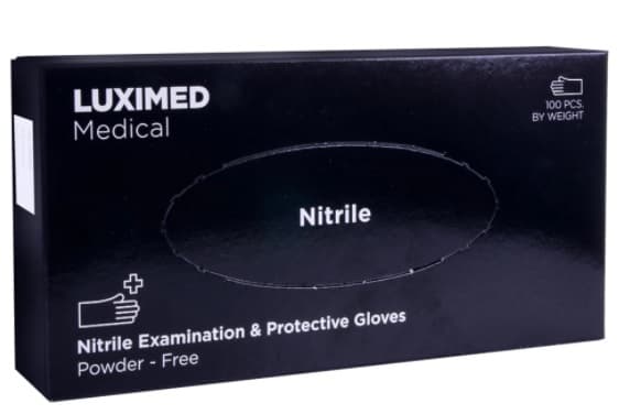 Nitril handsker sorte LUXIMED 100 stk - Størrelse M