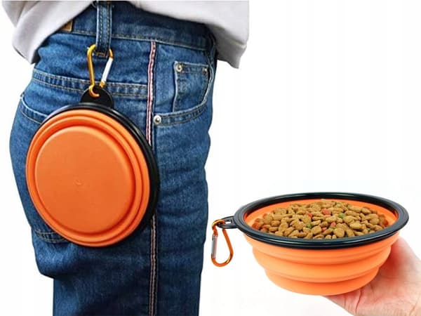 Vikbar hundskål L orange (200) GAB_A