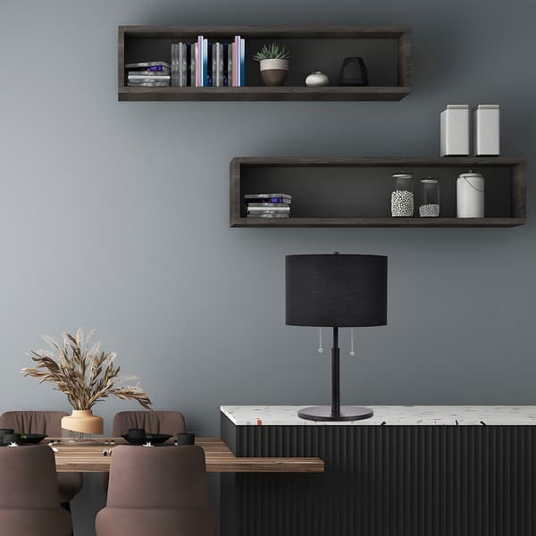 FOGO 2 E27 BORDLAMPE SORT LYS PRESTIGE LP-0304/2T BK