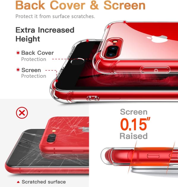 SKYDDSSKAL FÖR APPLE IPHONE 7 PLUS 8 PLUS 5,5" MED FÖRSTÄRKTA HÖRN