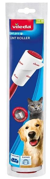VILEDA Pet Pro -puhdistusrulla punainen ja valkoinen