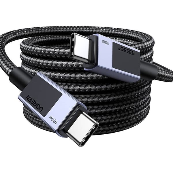 Ugreen L512 USB-C til USB-C kabel, 100W, 5A, 0,5m (sort)