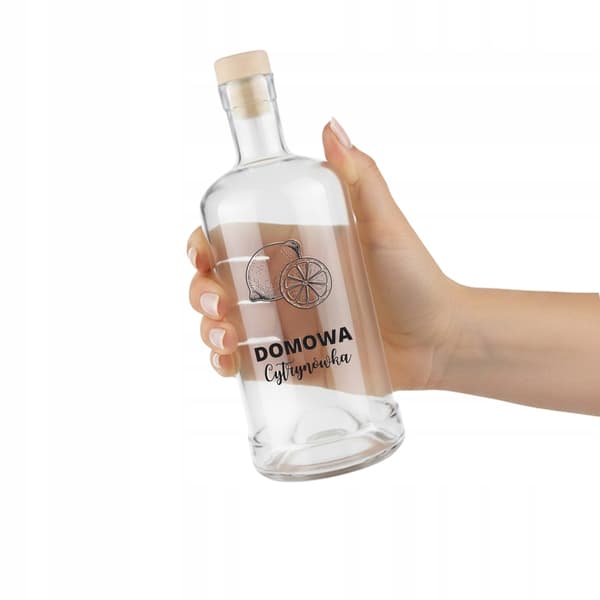 5x TADEK-GLASFLASKOR 500ml med CITRONTRYCK för LIKÖR, VODKA, JUICE