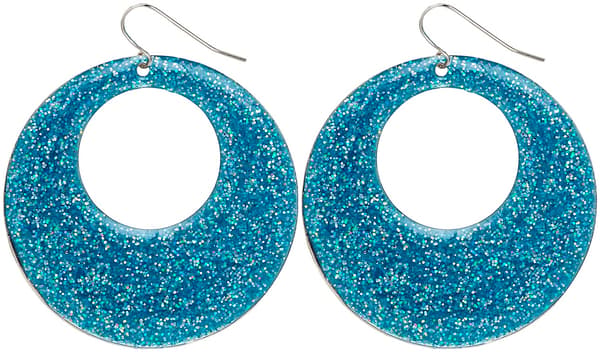 Blå Holo DISCO Glitterörhängen 80-tal
