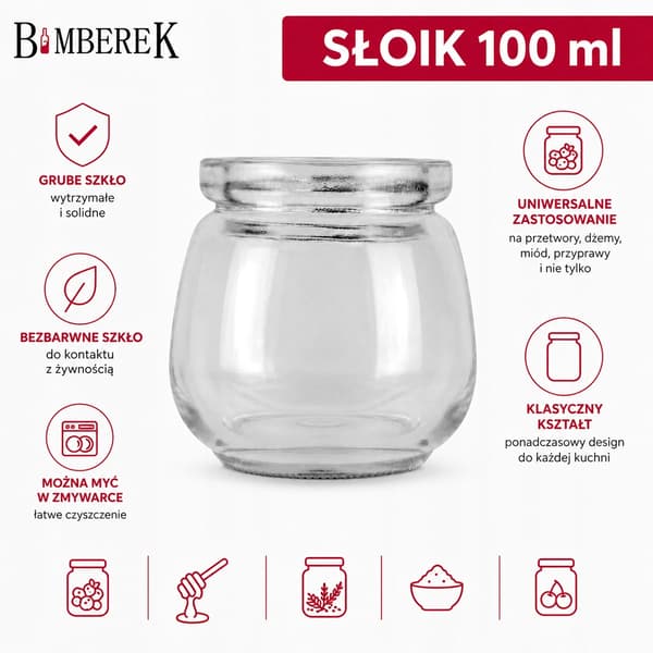 Dessertbehållare 100ml glasburk för yoghurtpudding honung present 5x slät
