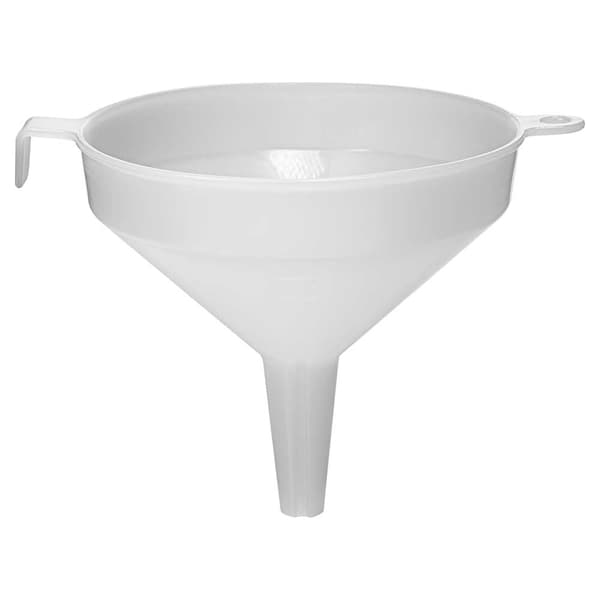 Hvid plastiktragt, diameter 10 cm