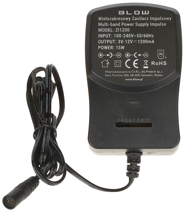 HAKKURIVIRTALÄHDE 3-12V/1.2A/BL
