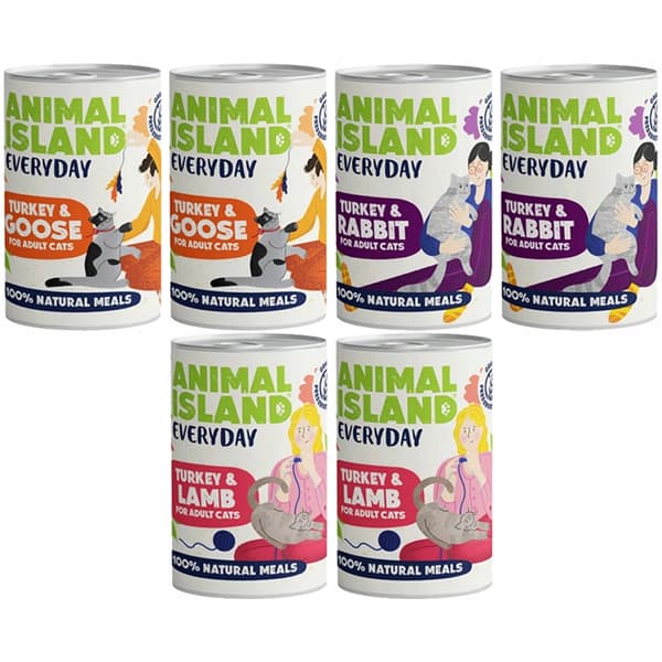 Animal Island Blandade Smaker Våtfoder för Katt 6x400g