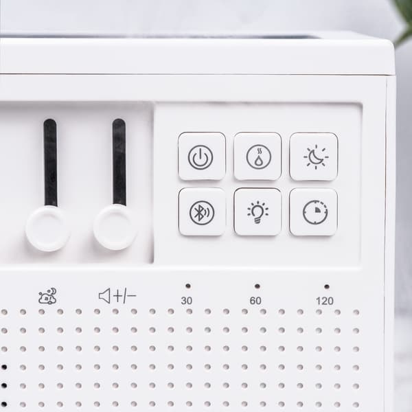 Bluetooth-højttalerdiffuser | Hvid støj-natlampe med flammeeffekt