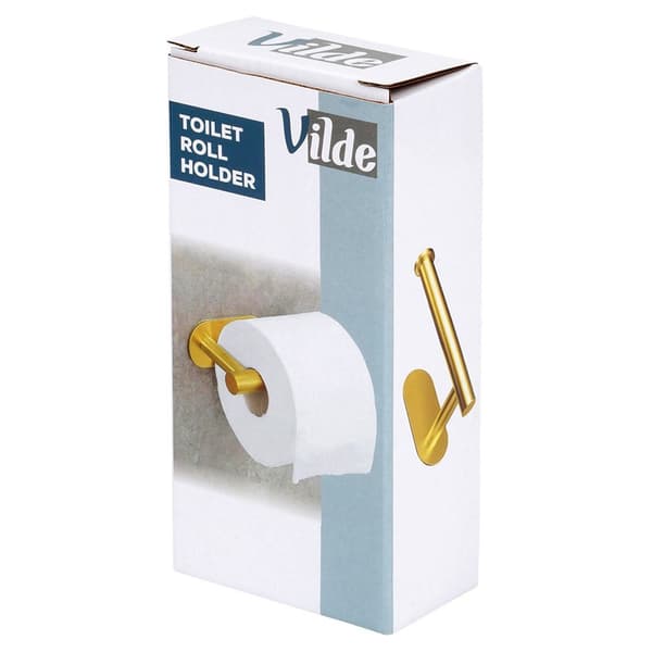 Kultainen terästoilettpaperiteline