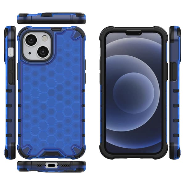 Honeycomb Armored Case med Gelram iPhone 13 Mini Blå