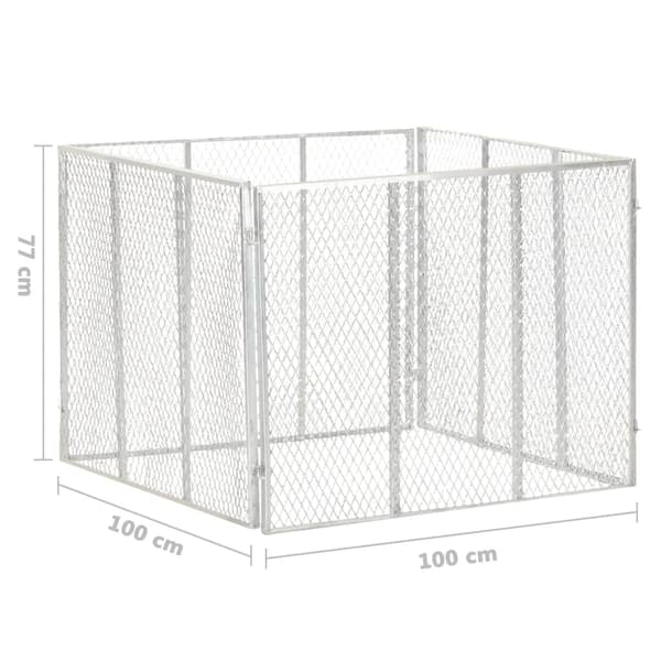 vidaXL havekompost 100x100x77 cm galvaniseret jern