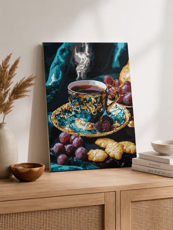 Målning med siffror med ram turkiskt kaffe 40x50 cm