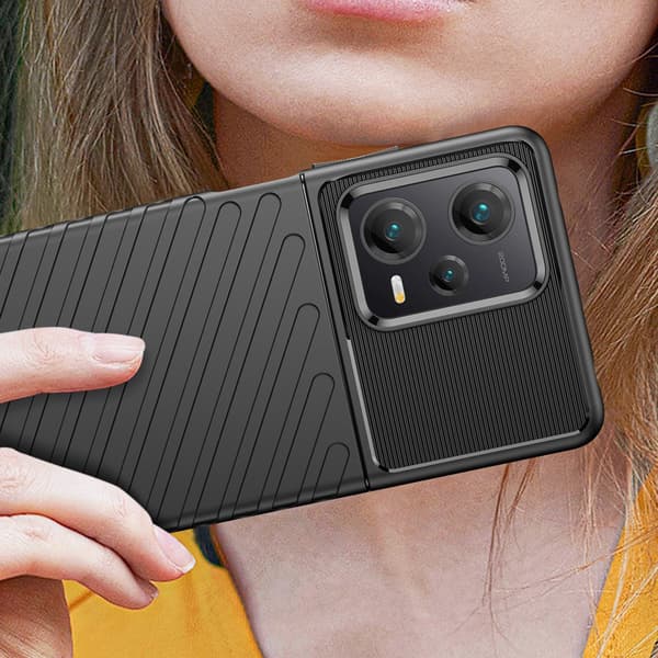 Thunder Case -kotelo Xiaomi Redmi Note 12 Pro+:lle, silikonisuojus, musta