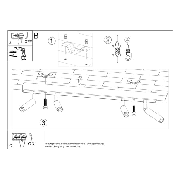 Loftlampe Eyetech 4 G9 Hvid Sollux SL.0905