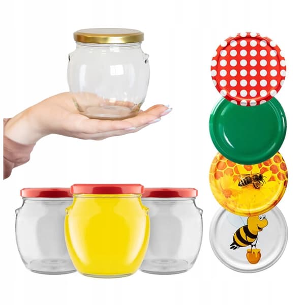 5x Amfora-krukke 520 ml marmelade + låg