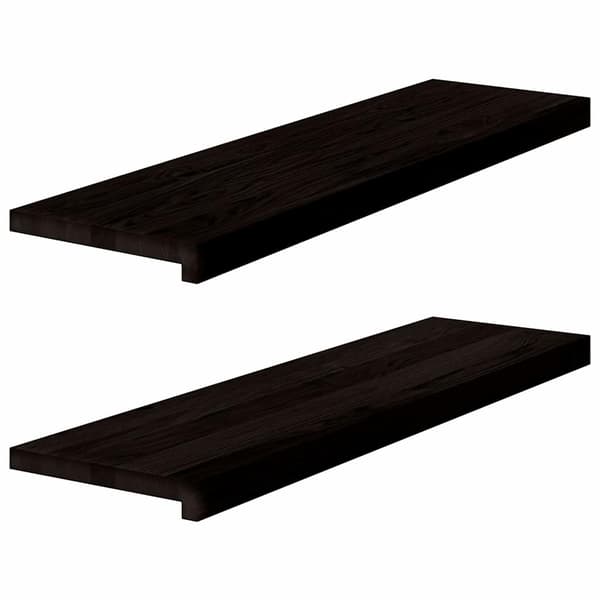 vidaXL trappetrin 2 stk. brun 90x30x2 cm massivt egetræ
