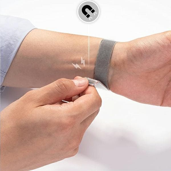 Mercury pasek Mesh Apple Watch 42/44/45 mm sort/sølv