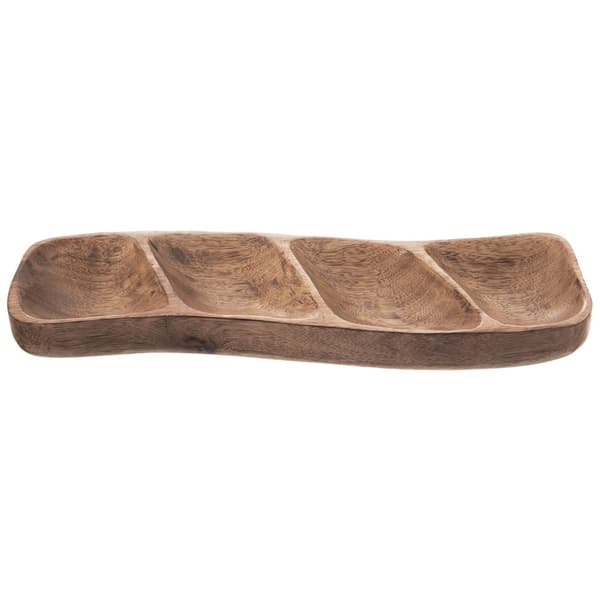 Delt træsnacktallerken MANGO 35x11 cm