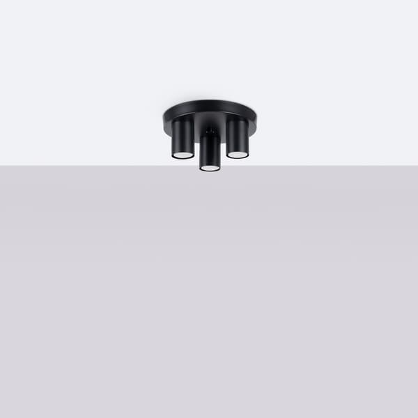 Loftlampe Lagos 3 GU10 sort Sollux SL.1466