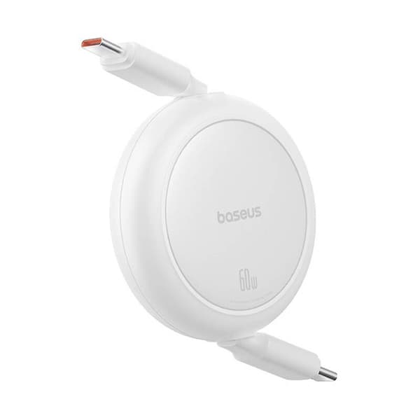 Baseus Free2Pull Mini USB-C till USB-C-kabel, 60W, 1, (Vit)