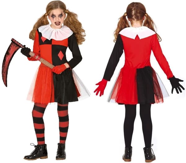 Harlekin Halloween-kostume 5-6 år
