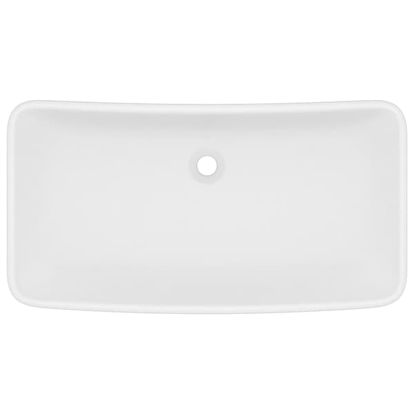 vidaXL rektangulær håndvask mat hvid 71x38 cm keramik