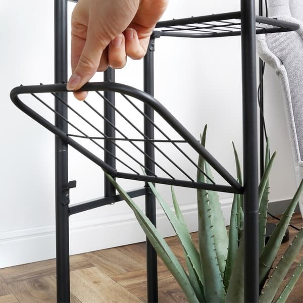 Blomsterstand metal sort 4-niveau 80 cm